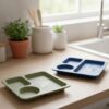 Eco-Friendly Kids' Divided Plate - 3-Compartment Toddler Feeding Tray