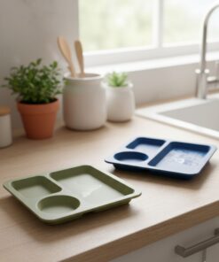 Eco-Friendly Kids' Divided Plate - 3-Compartment Toddler Feeding Tray