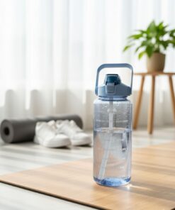 Motivational Water Bottle with Time Marker & Straw - Large Capacity Sports Bottle