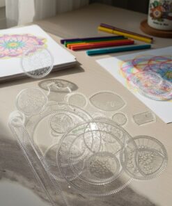 Geometric Drawing Ruler & Stencil Set - Spirograph-Style Art Kit