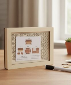 Wooden Savings Challenge Money Box with Marker - Reusable Savings Goal Tracker