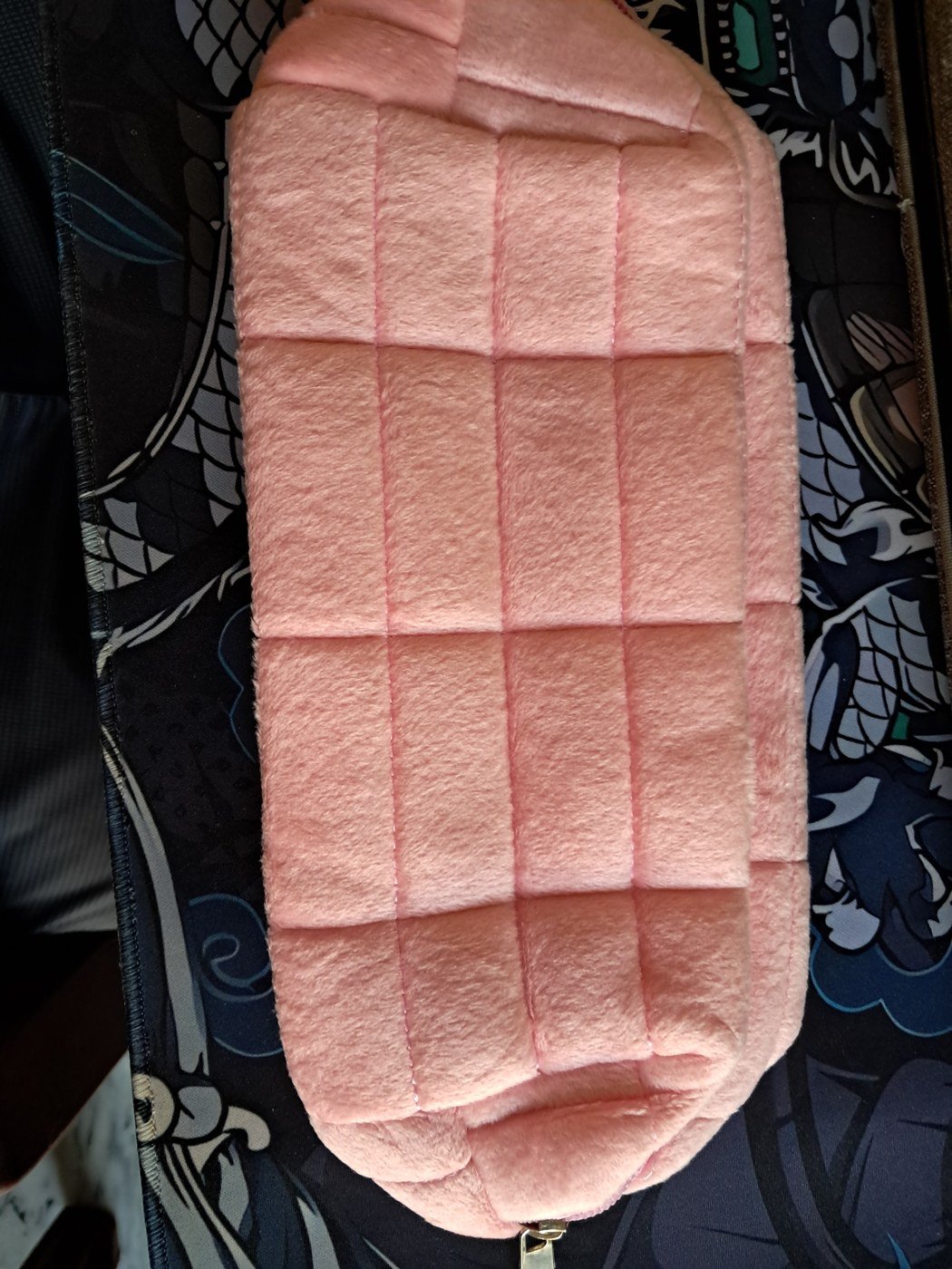 Peach Quilted Zip Pouch - Image 2