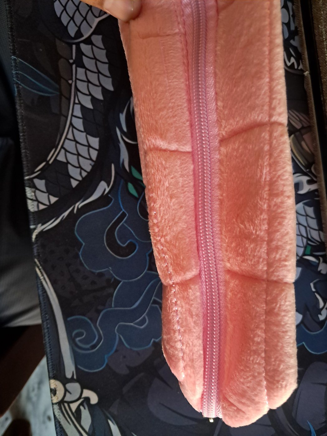 Peach Quilted Zip Pouch - Image 3