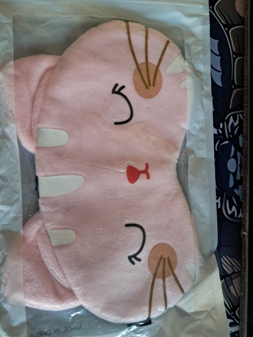 Pink Cat-Print Eye Mask - Image 2
