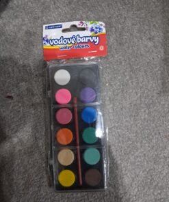 Watercolour Paint Set - 12 Pans with Brush - Image 3