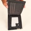 Black Folding Wallet with Clear ID Window