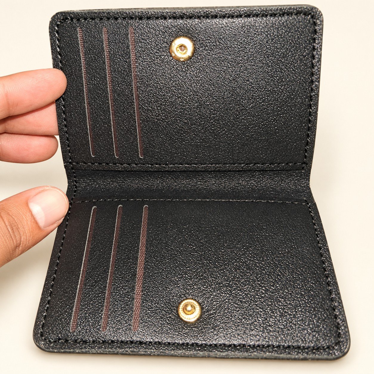 Black Snap-Fastening Card Wallet