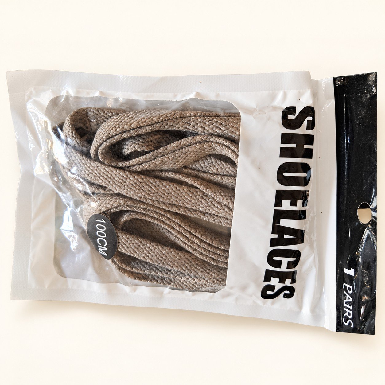 Beige Shoelaces - 100 cm Pair