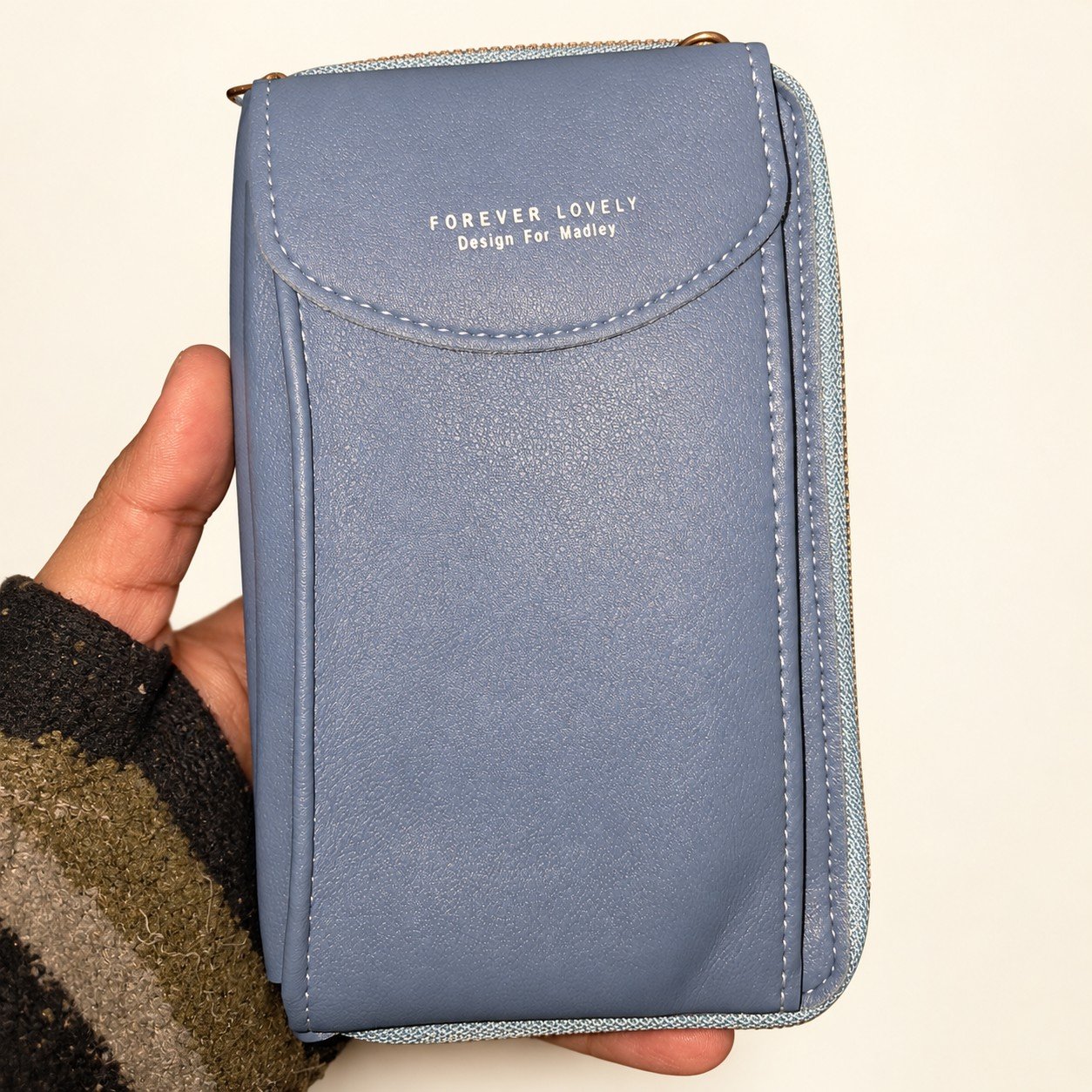 Grey Blue Zip Travel Organiser
