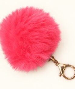 Hot Pink Pom-Pom Keyring