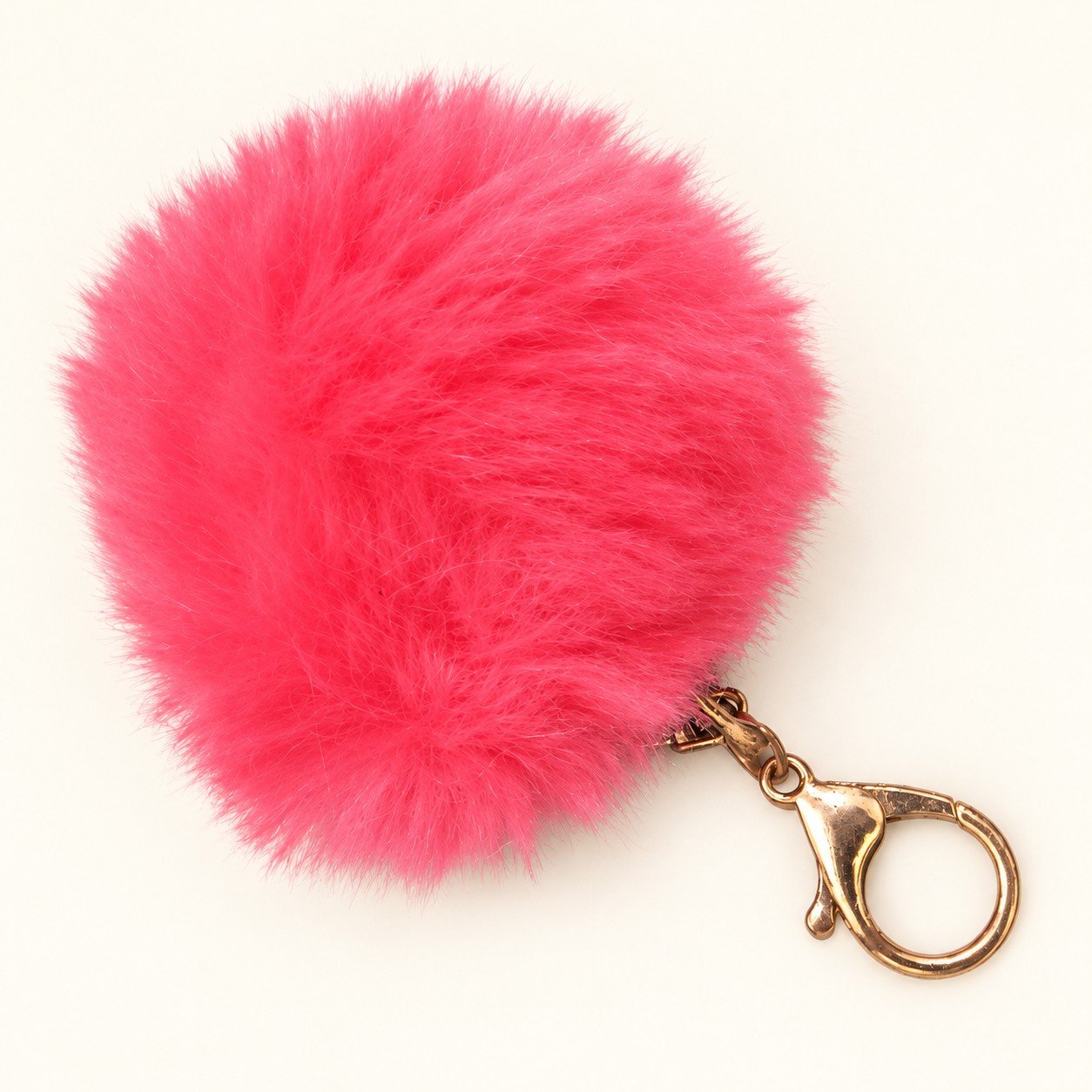 Hot Pink Pom-Pom Keyring